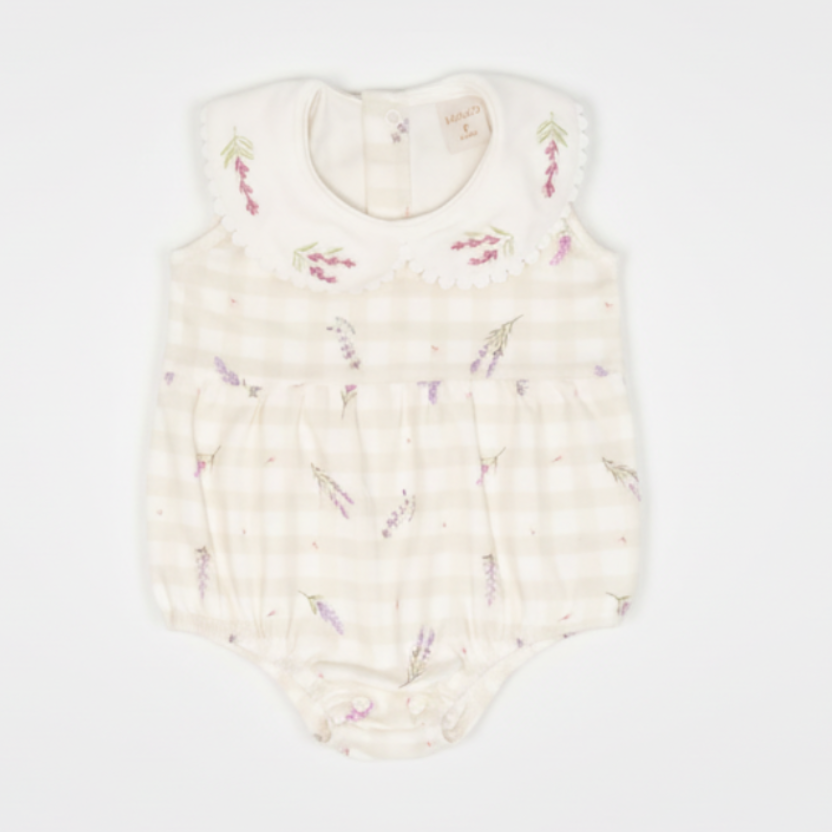 Body Banho de Sol com Gola Bordada Lavanda – Mini&Co