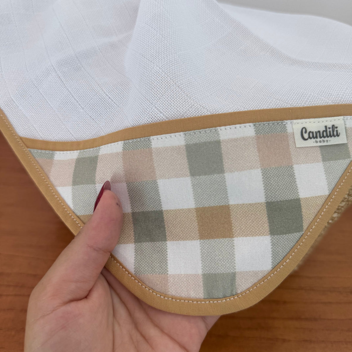 Fralda de Boca Cantinho Premium 100% Algodão - Xadrez e Cores