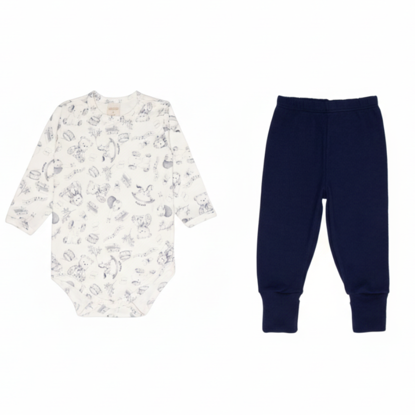 Conjunto Body longo e Calça Provençal Mini&Co