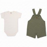 Conjunto Body Curto Com Jardineira – Mini&Co