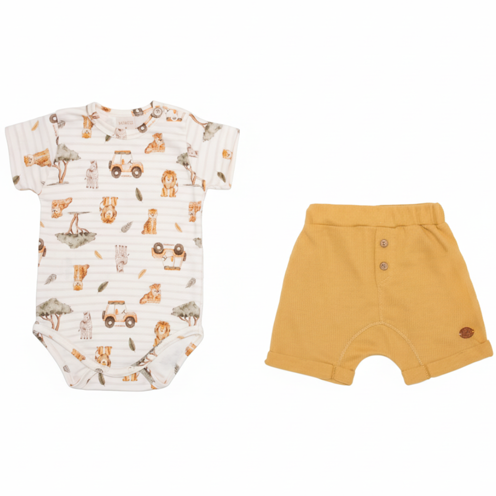 Conjunto Body com Short Safari Mini&Co