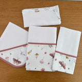 Kit Encanto 4 Peças: Fraldas de Boca e Fralda de Ombro - Borboletas