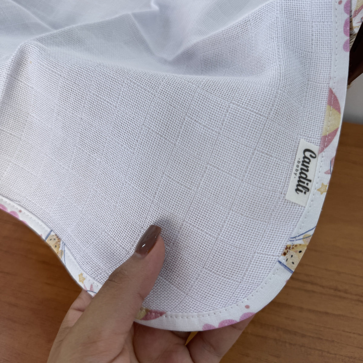 Fralda de Boca Slim Premium 100% Algodão - Balões e Paraquedas Rosa