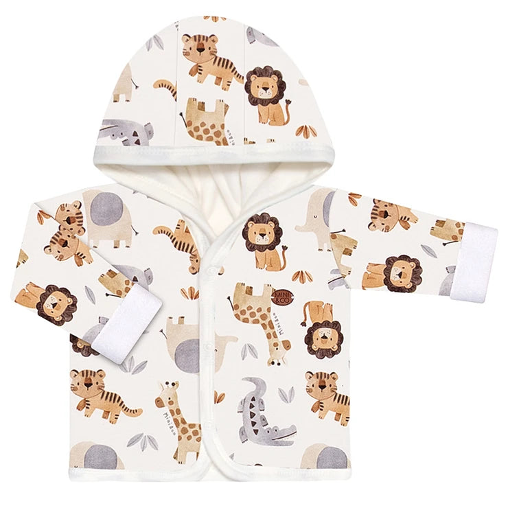 Conjunto Forrado Safari: Casaco c/ capuz e Calça em algodão egípcio- Mini&Co
