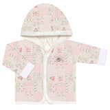 Conjunto Forrado Floral: Casaco c/ capuz e Calça em algodão egípcio- Mini&Co