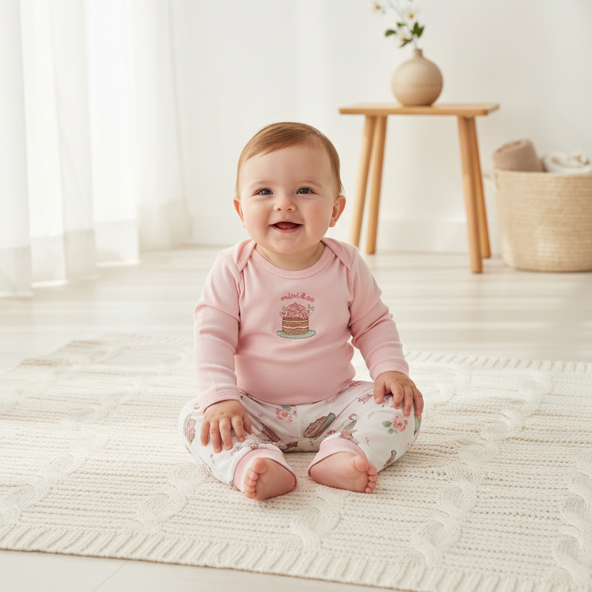 Conjunto Body Calça Algodão Egípcio E Soft Mini&co