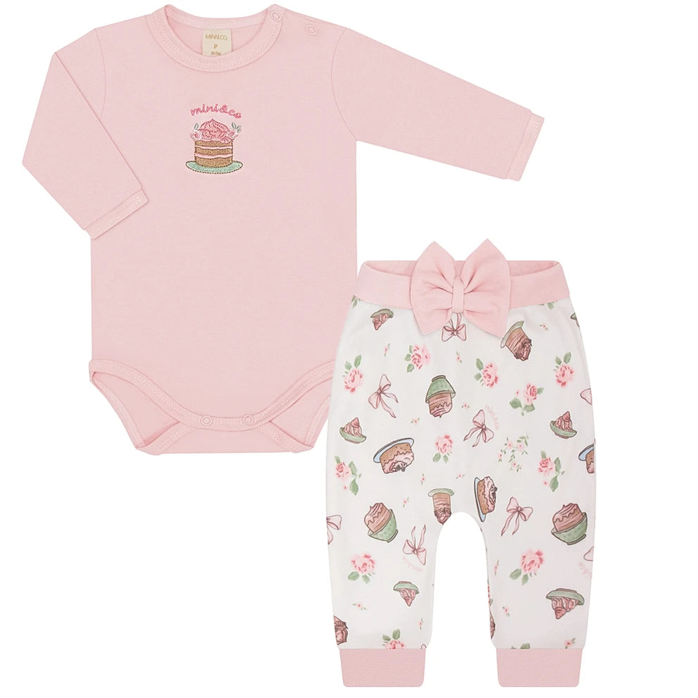 Conjunto Body Calça Algodão Egípcio E Soft Mini&co