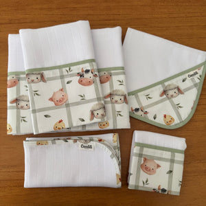 Kit Enxoval Essencial 5 Peças – Turminha da Fazenda