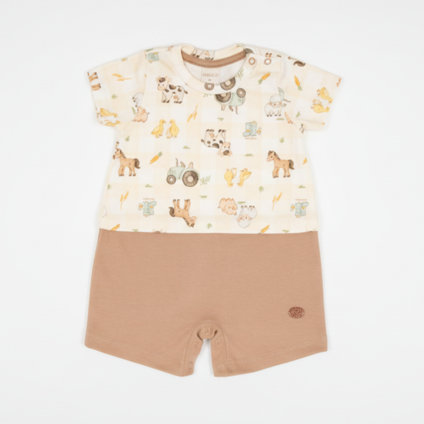 Macacão Curto Fazendinha – Mini&Co