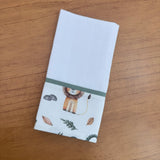 Kit Essencial 5 Peças: Fraldas de Boca, Fralda de Ombro e Fralda Multiuso - Leão e Jacaré