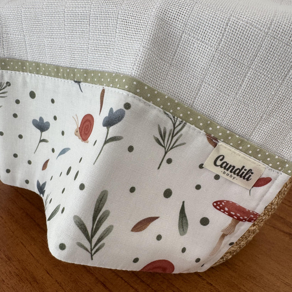 Fralda de Boca Cantinho Premium 100% Algodão - Caracol