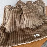 Cobertor de Bebê Dupla Face Fleece Canelado e Sherpa - Marrom