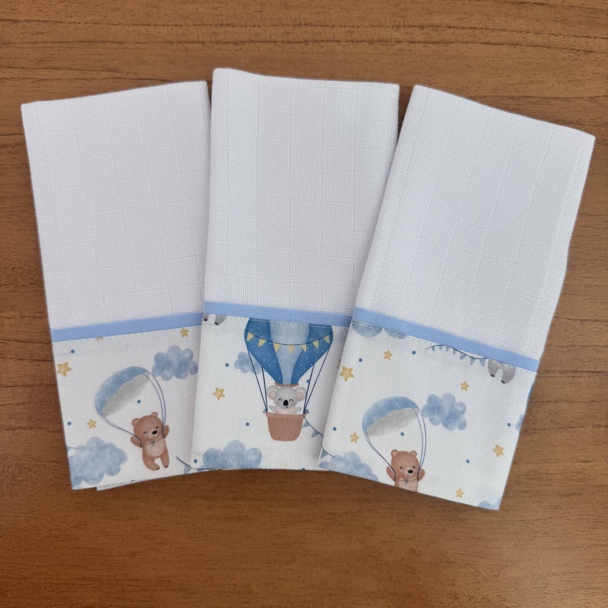 Kit Enxoval Maternidade 20 peças – Balões e Paraquedas Azul