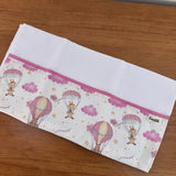 Fralda Grande Multiuso Premium 100% Algodão - Balões e Paraquedas Rosa