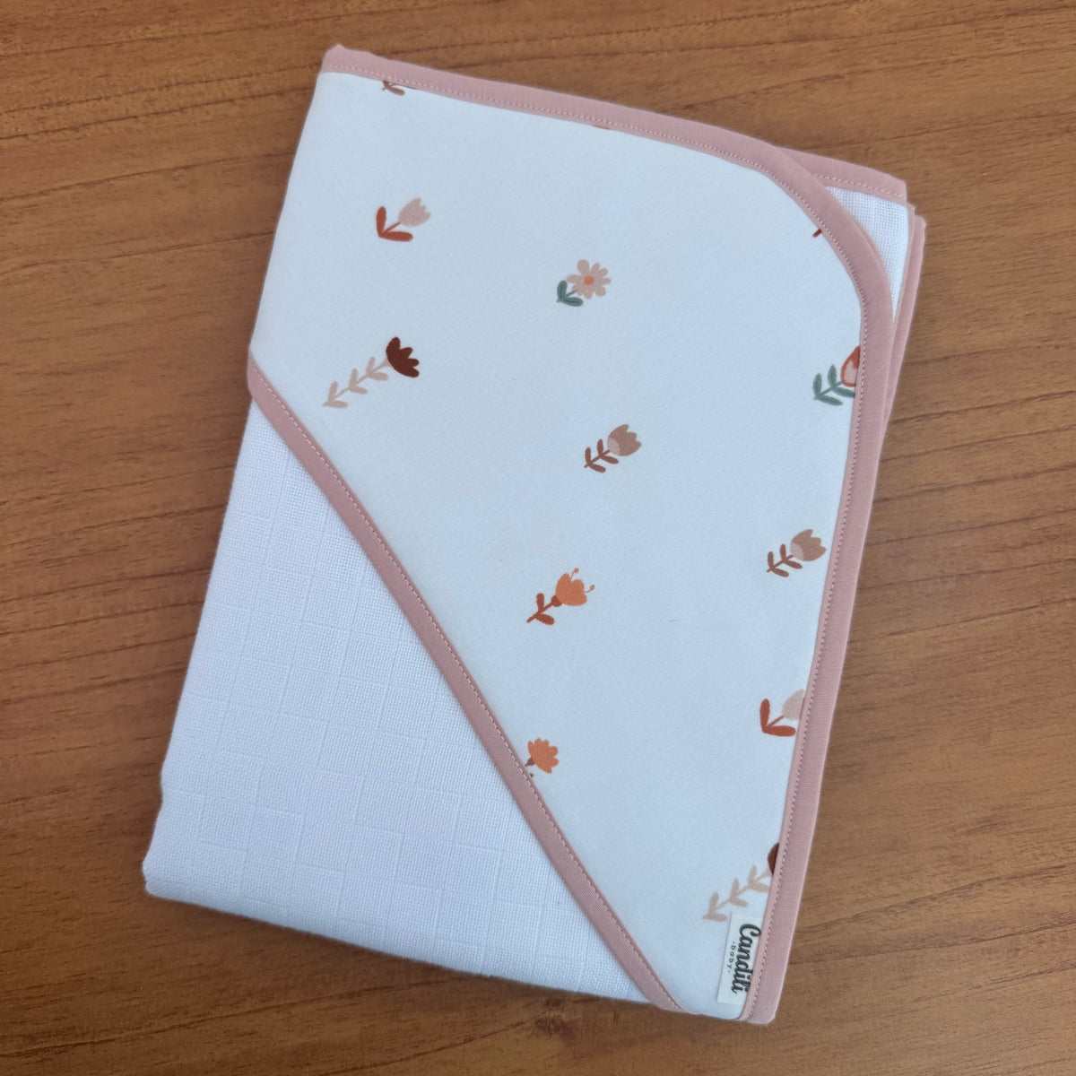Toalha de Banho Bebê Fralda com Capuz Premium 100% Algodão - Florescer