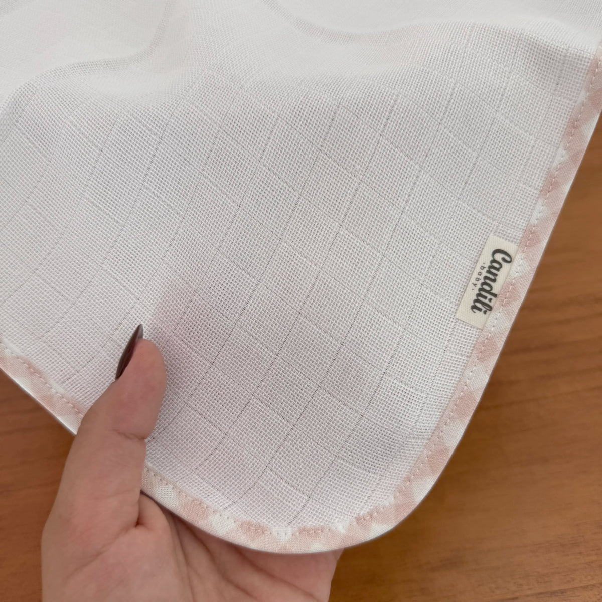 Fralda de Boca Slim Premium 100% Algodão - Xadrez Rosa