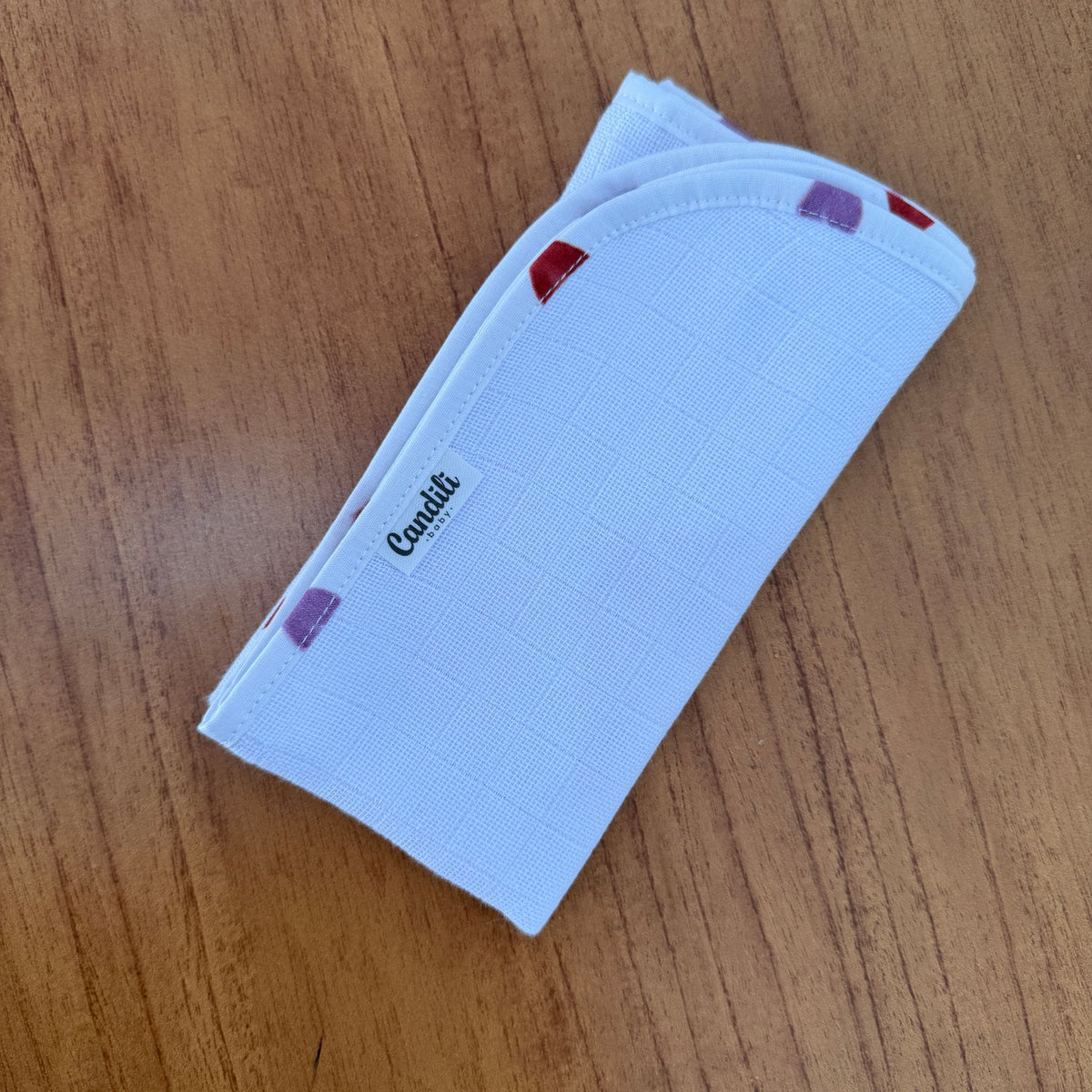 Fralda de Boca Slim Premium 100% Algodão - Corações