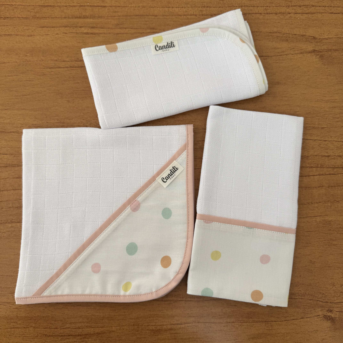 Kit Enxoval Ternura 10 peças – Bolinhas Rosas