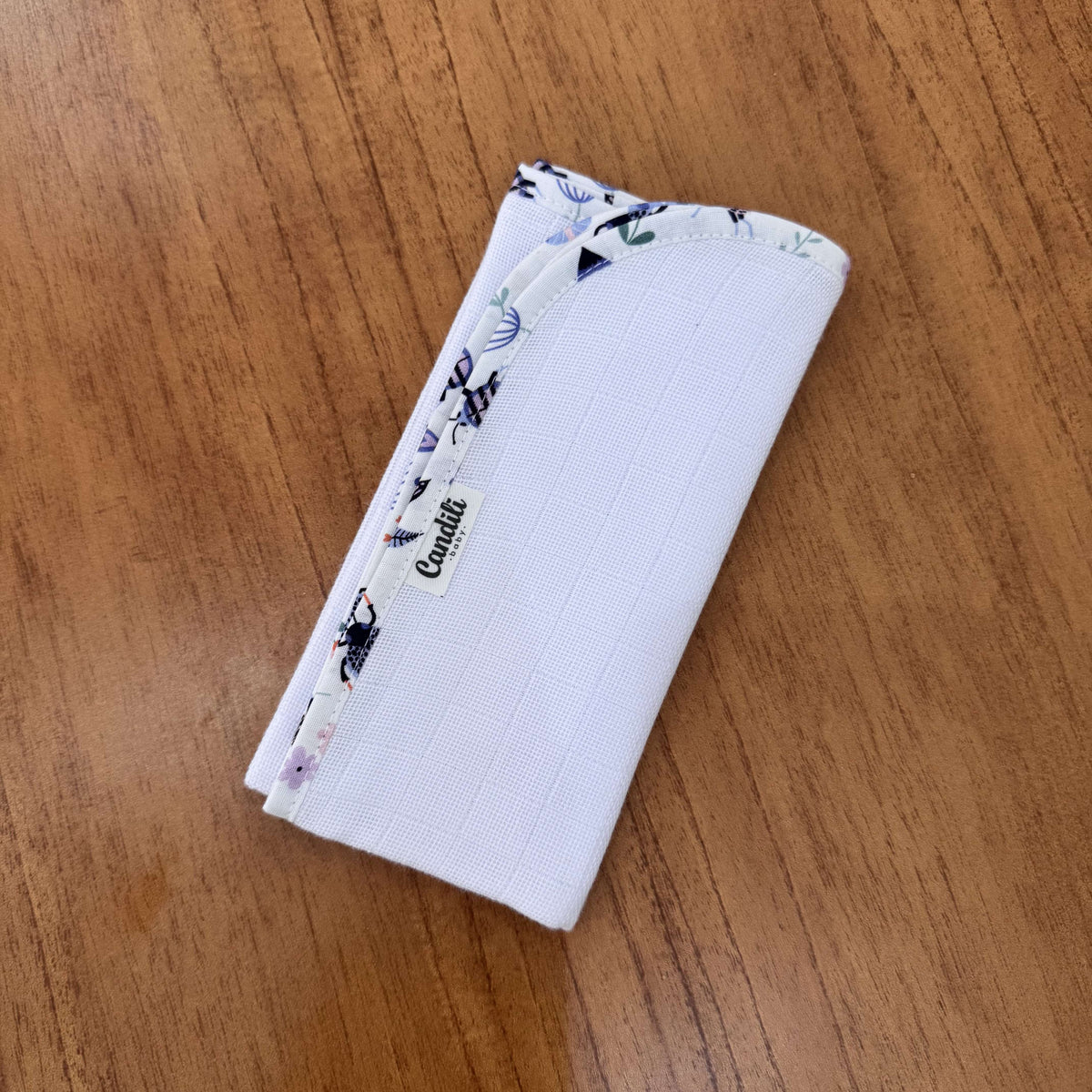Fralda de Boca Slim Premium 100% Algodão - Borboletas e Libélulas