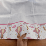 Kit Essencial 5 Peças: Fraldas de Boca, Fralda de Ombro e Fralda Multiuso - Balões e Paraquedas Rosa