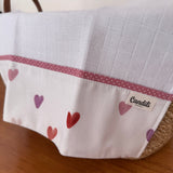 Fralda de Boca Barradinho Premium 100% Algodão - Corações