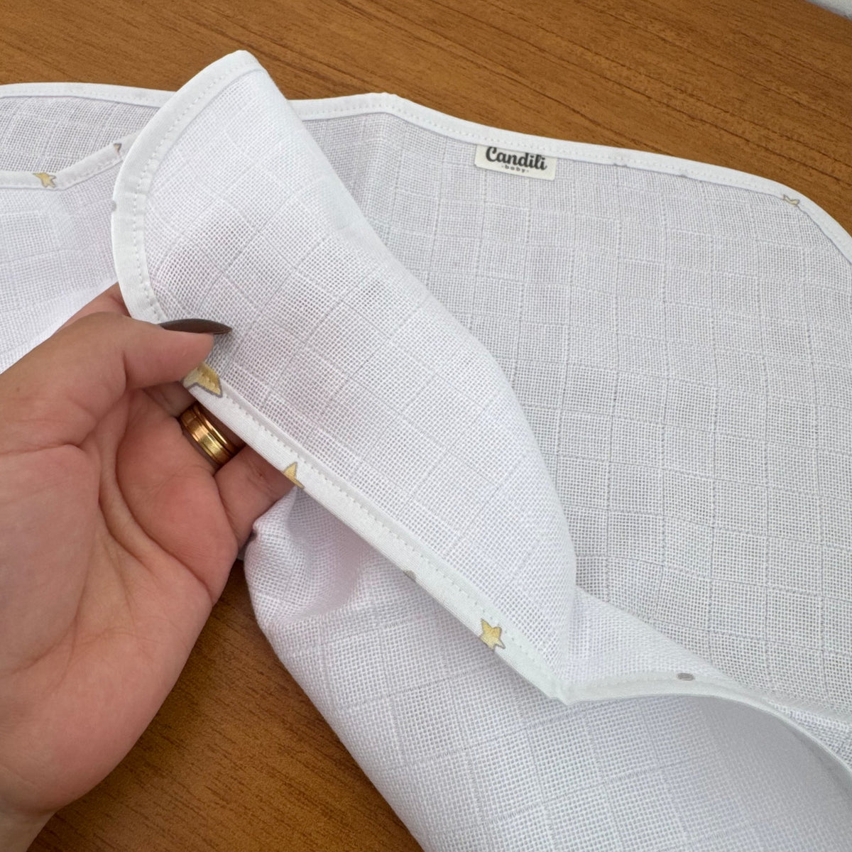 Fralda de Boca Slim Premium 100% Algodão - Estrelinhas