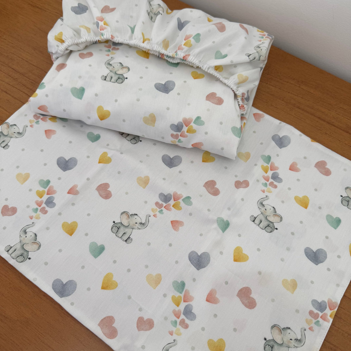 Jogo de Lençol 2 Peças 100% Algodão - Elefantinha