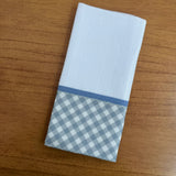 Kit Essencial 5 Peças: Fraldas de Boca, Fralda de Ombro e Fralda Multiuso - Xadrez Azul