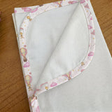 Cueiro Flanelado Premium 100% Algodão - Balões e Paraquedas Rosa
