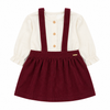 Conjunto Salopete Veludo Marsala com Blusa Off White – Nini & Bambini