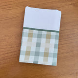 Kit Essencial 5 Peças: Fraldas de Boca, Fralda de Ombro e Fralda Multiuso - Xadrez Verde