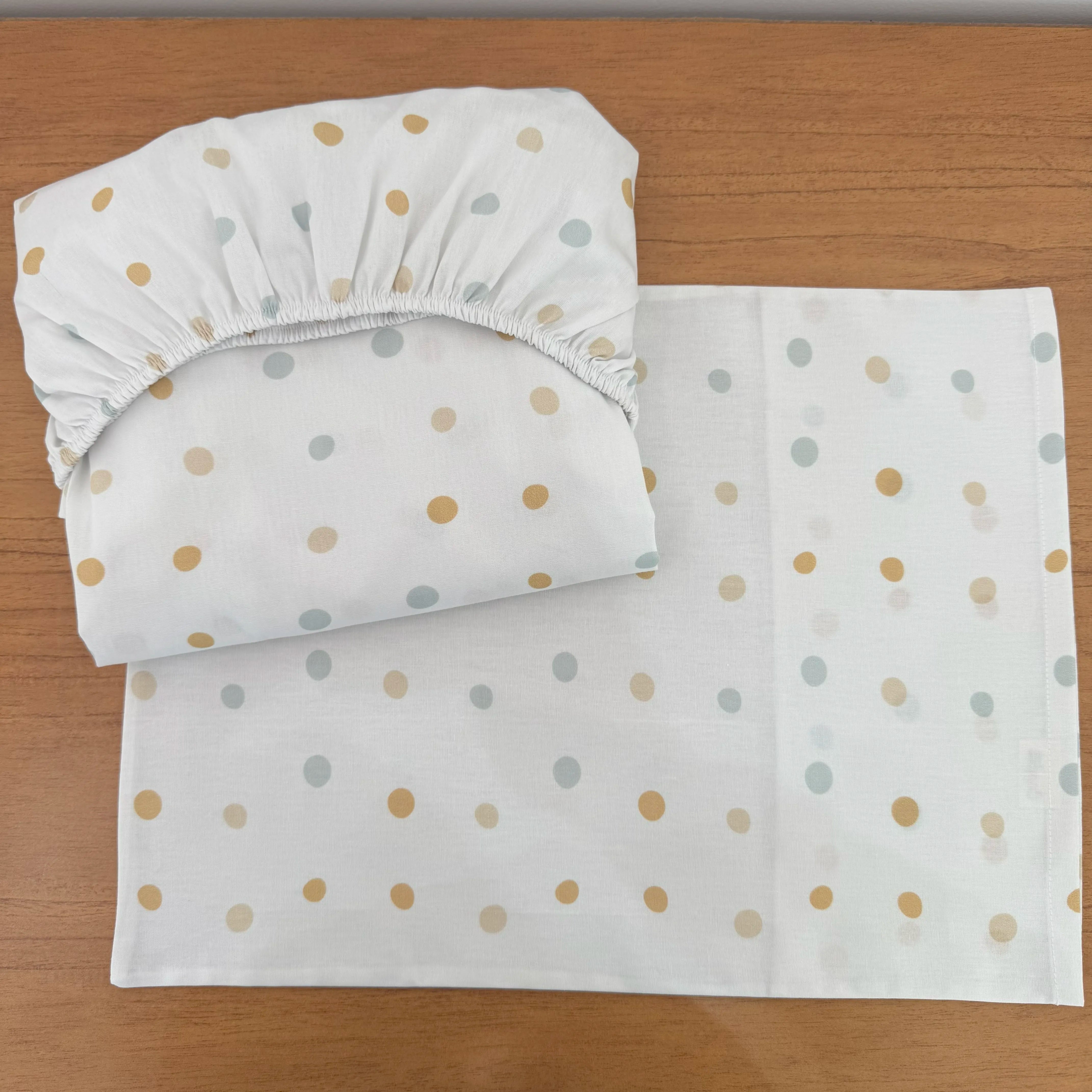 Jogo de Lençol 2 Peças - Bolinhas Neutras