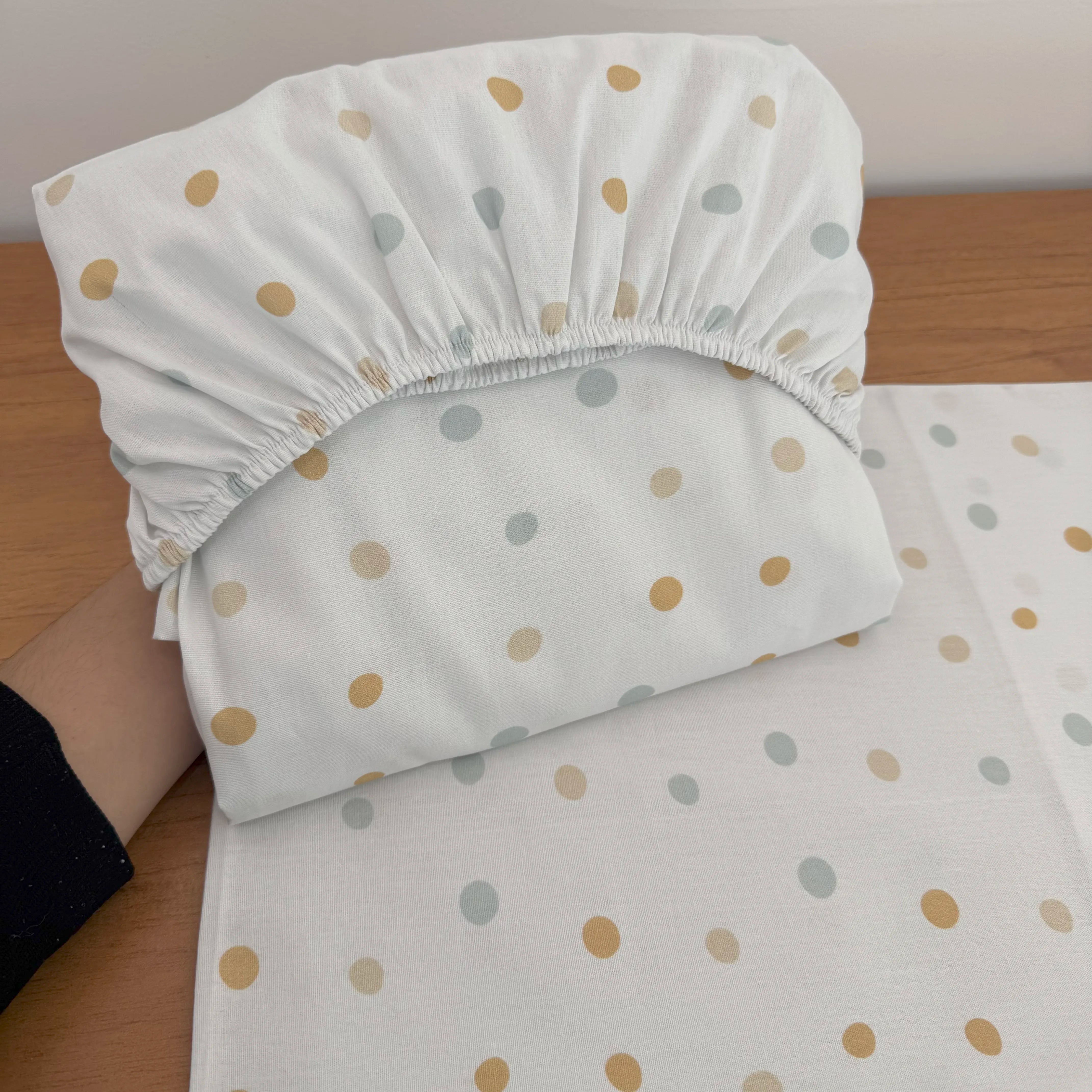 Jogo de Lençol 2 Peças - Bolinhas Neutras