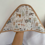 Toalha Fralda de Banho com Capuz Premium - Fazenda Feliz