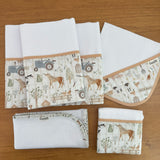 Kit Essencial 5 Peças: Fraldas de Boca, Fralda de Ombro e Fralda Multiuo - Fazenda Feliz