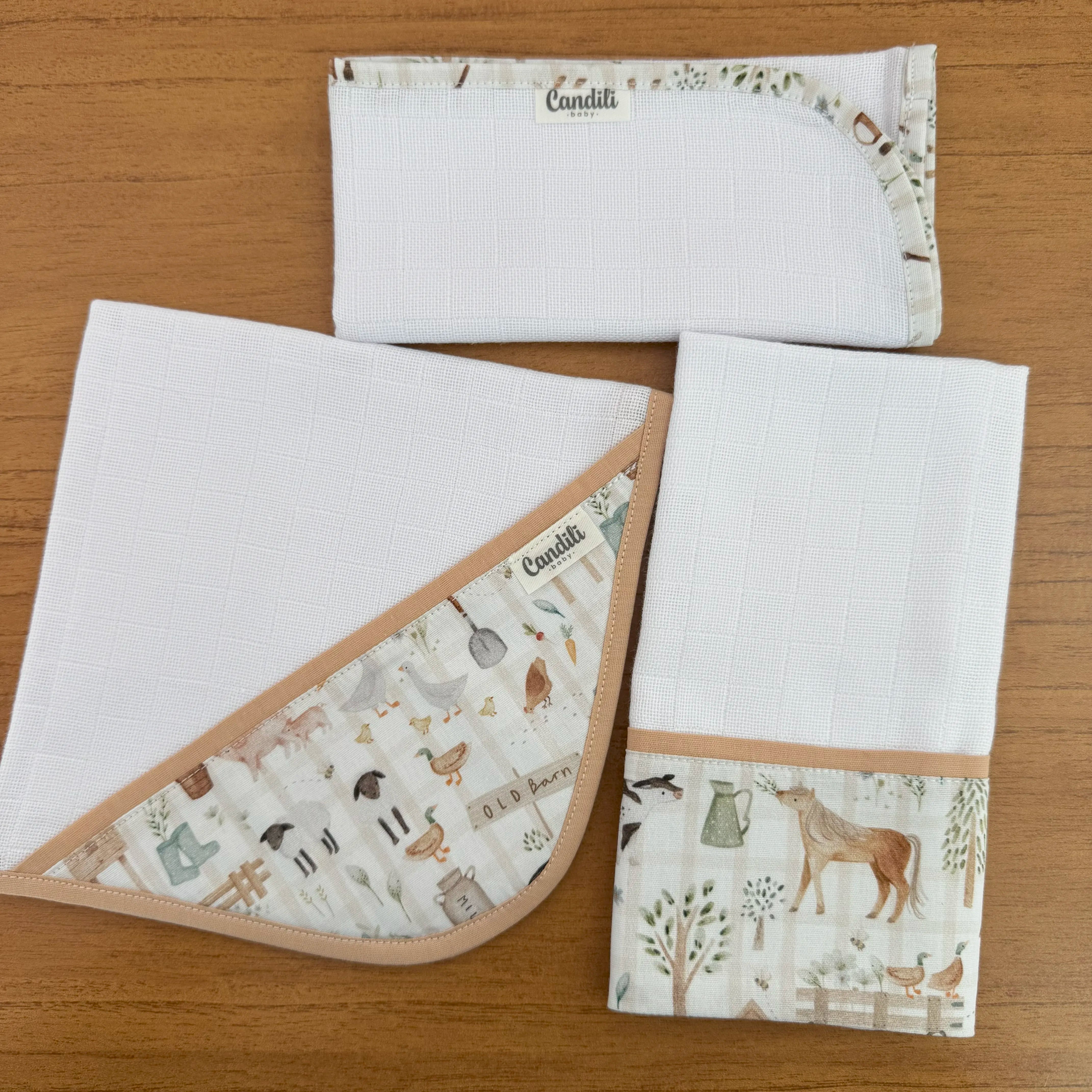 Kit Fraldas de Boca 3 Peças - Fazenda Feliz