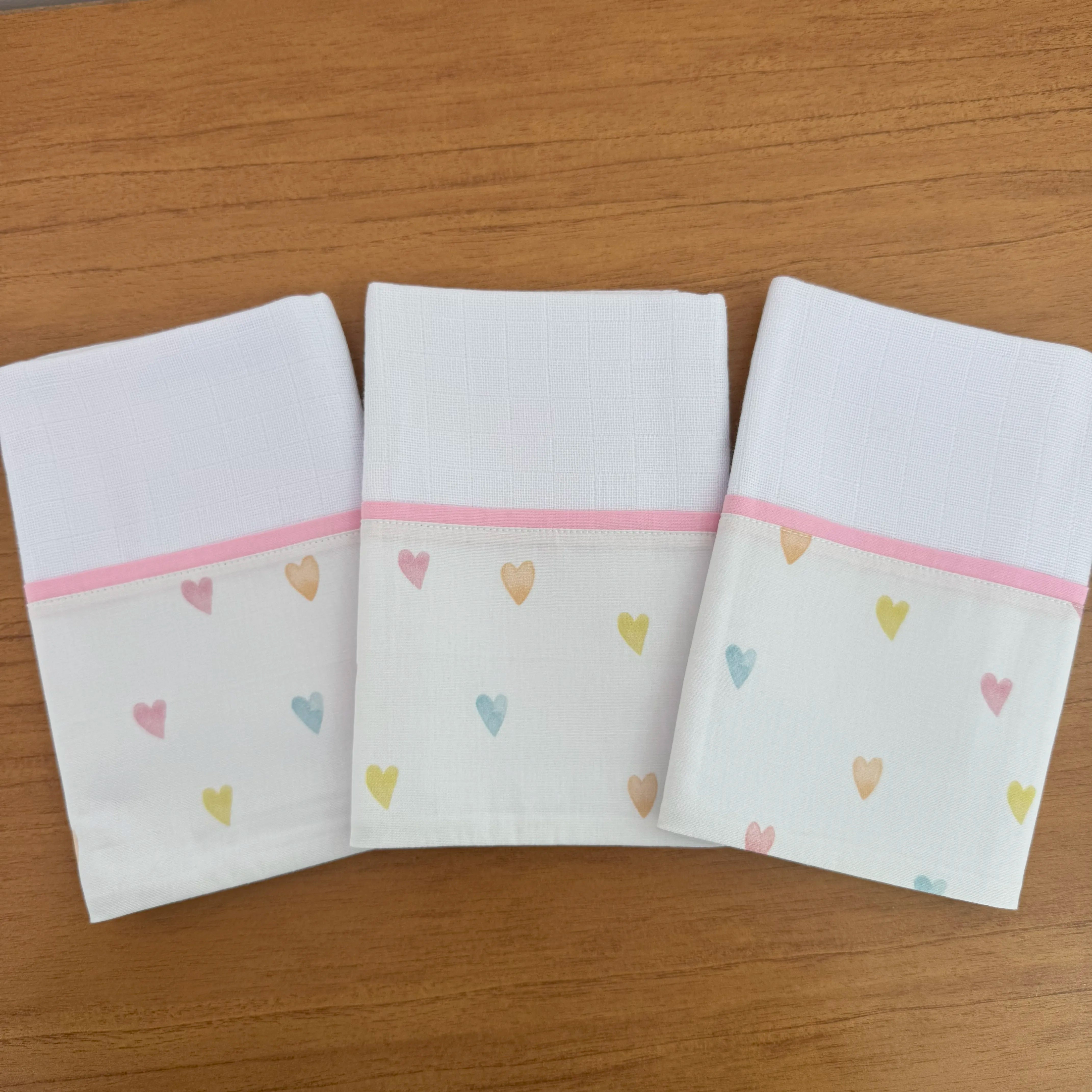 Kit Maternidade 20 peças - Corações Coloridos