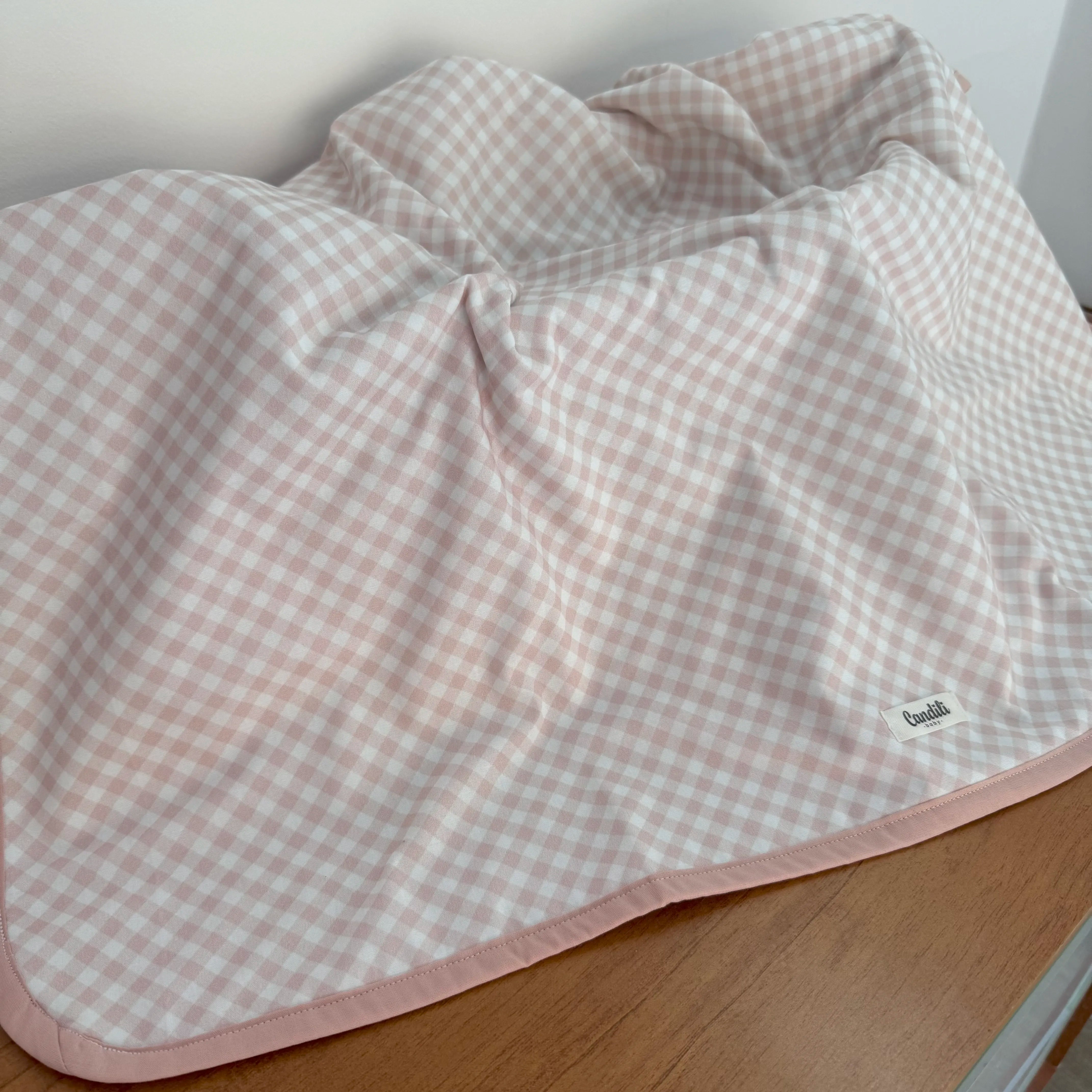 Manta Dupla Face - Xadrez Rosa
