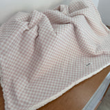 Cobertor Carneirinho - Xadrez Rosa