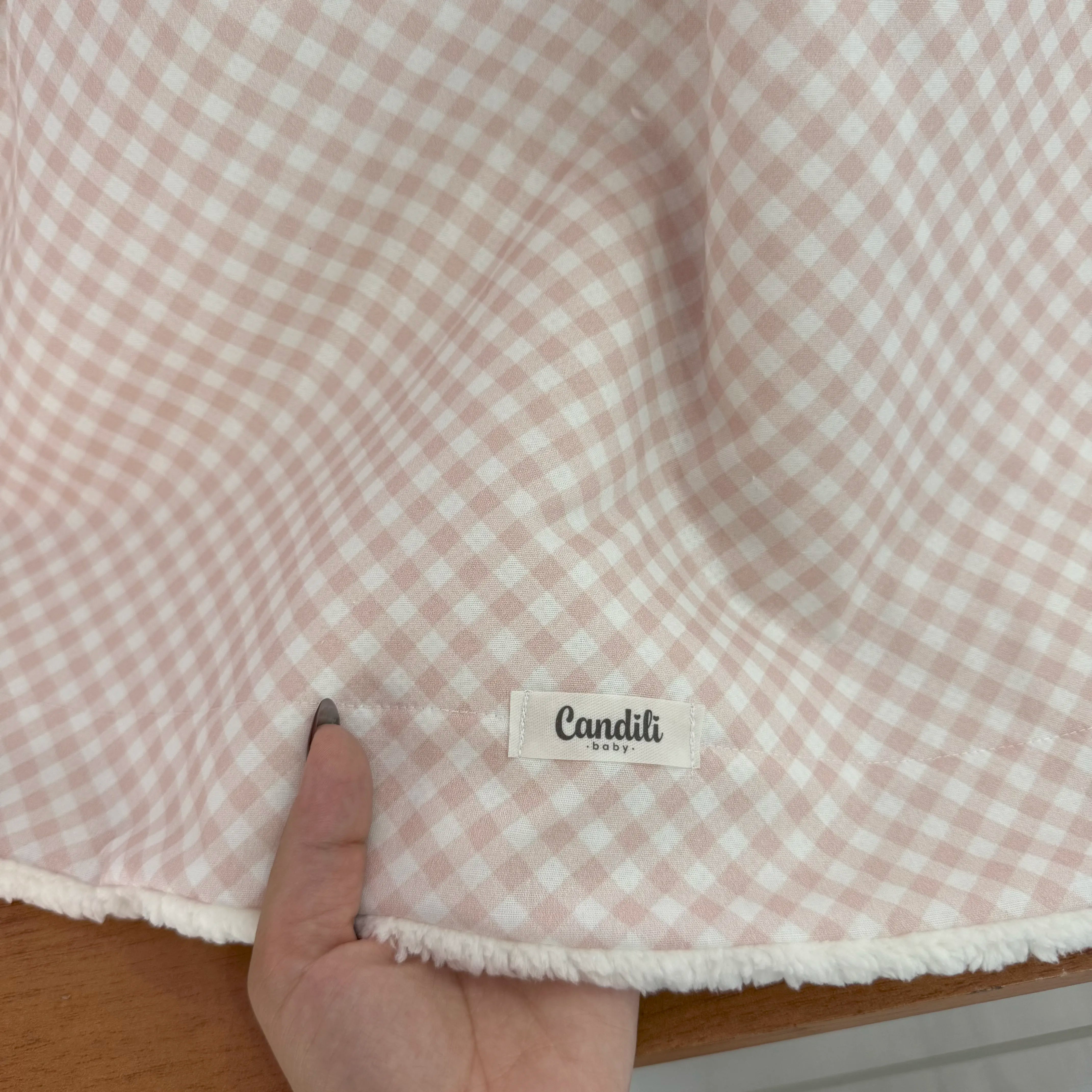 Cobertor Carneirinho - Xadrez Rosa