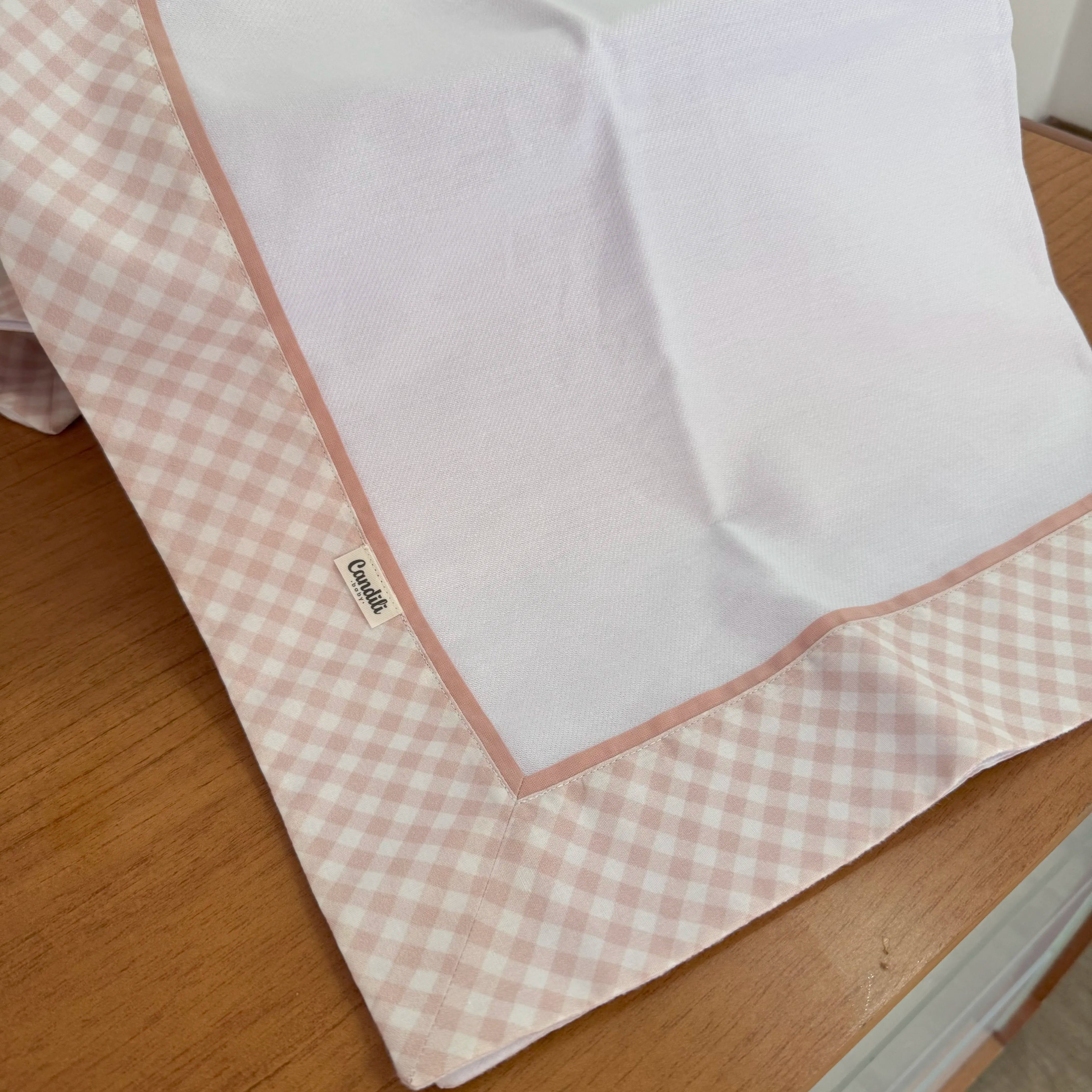 Cueiro Flanelado - Xadrez Rosa