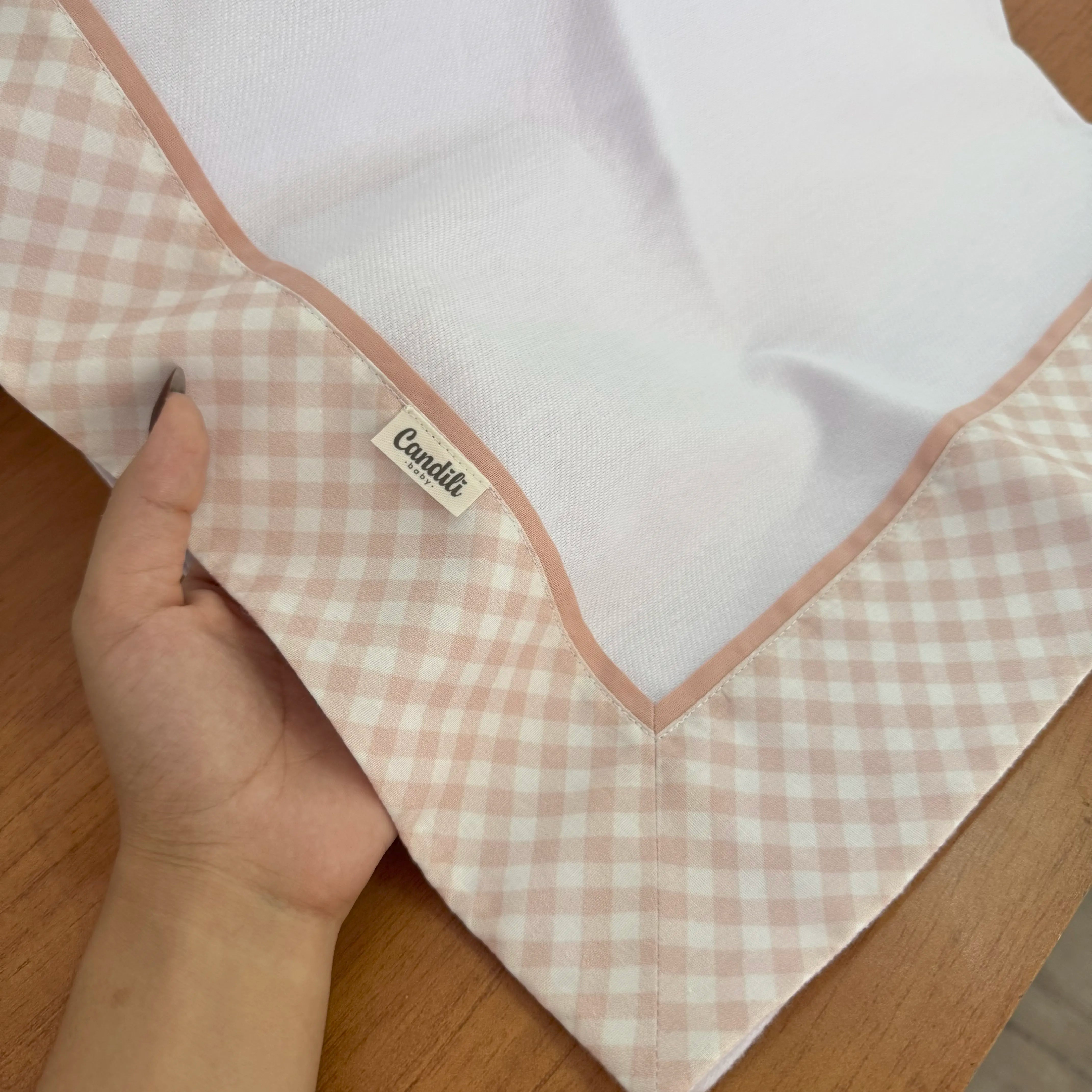 Cueiro Flanelado - Xadrez Rosa