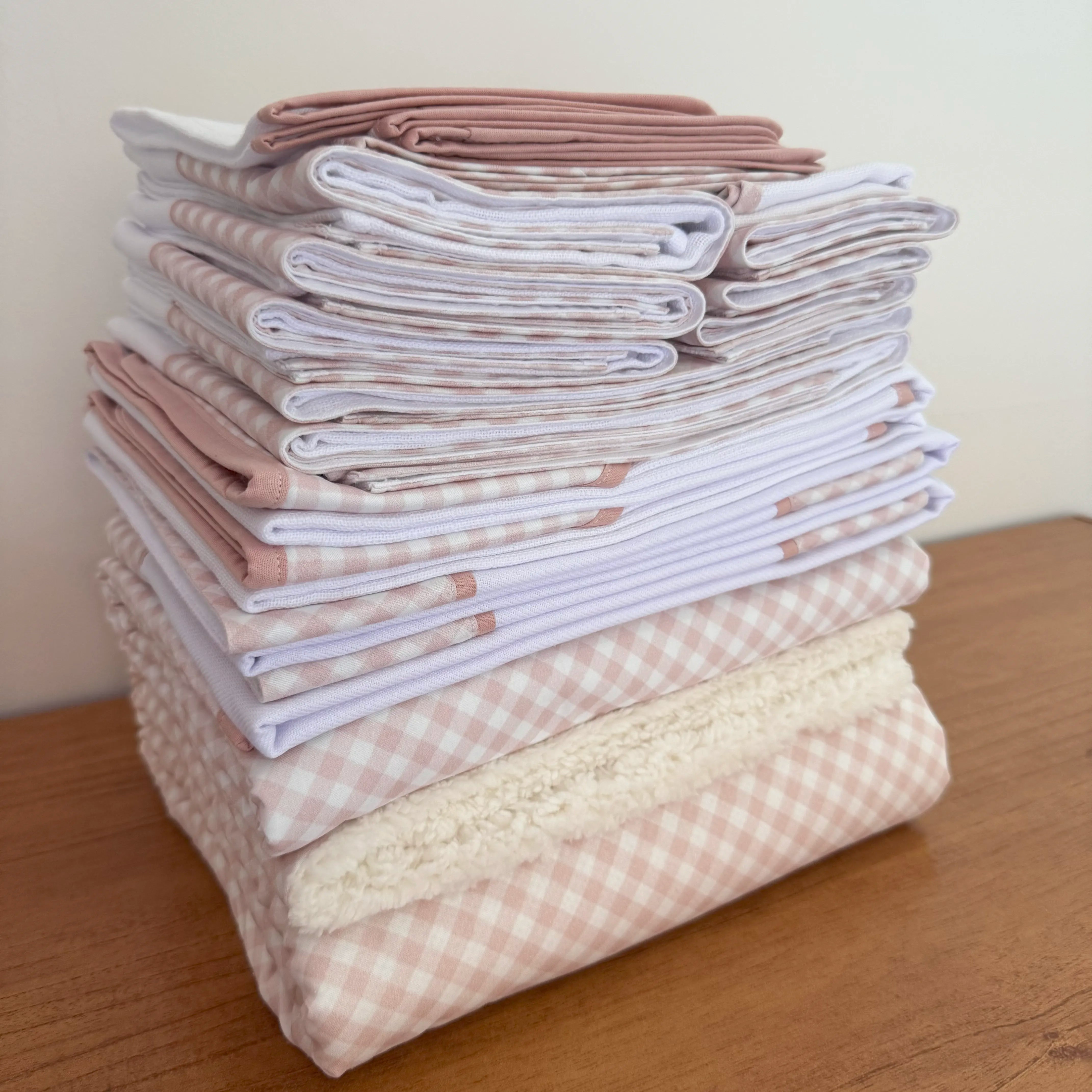 Kit Maternidade 20 peças - Xadrez Rosa