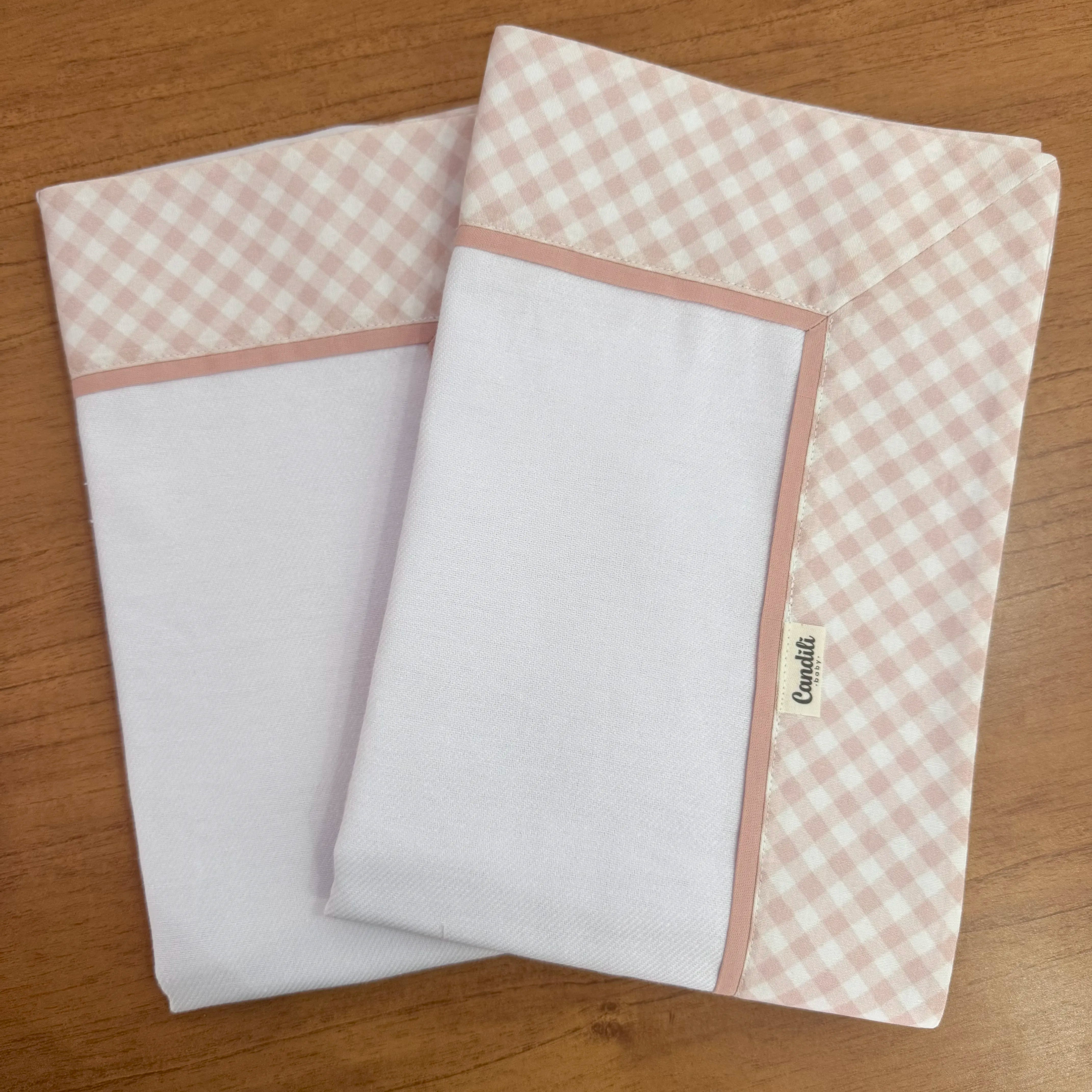 Kit Maternidade 20 peças - Xadrez Rosa