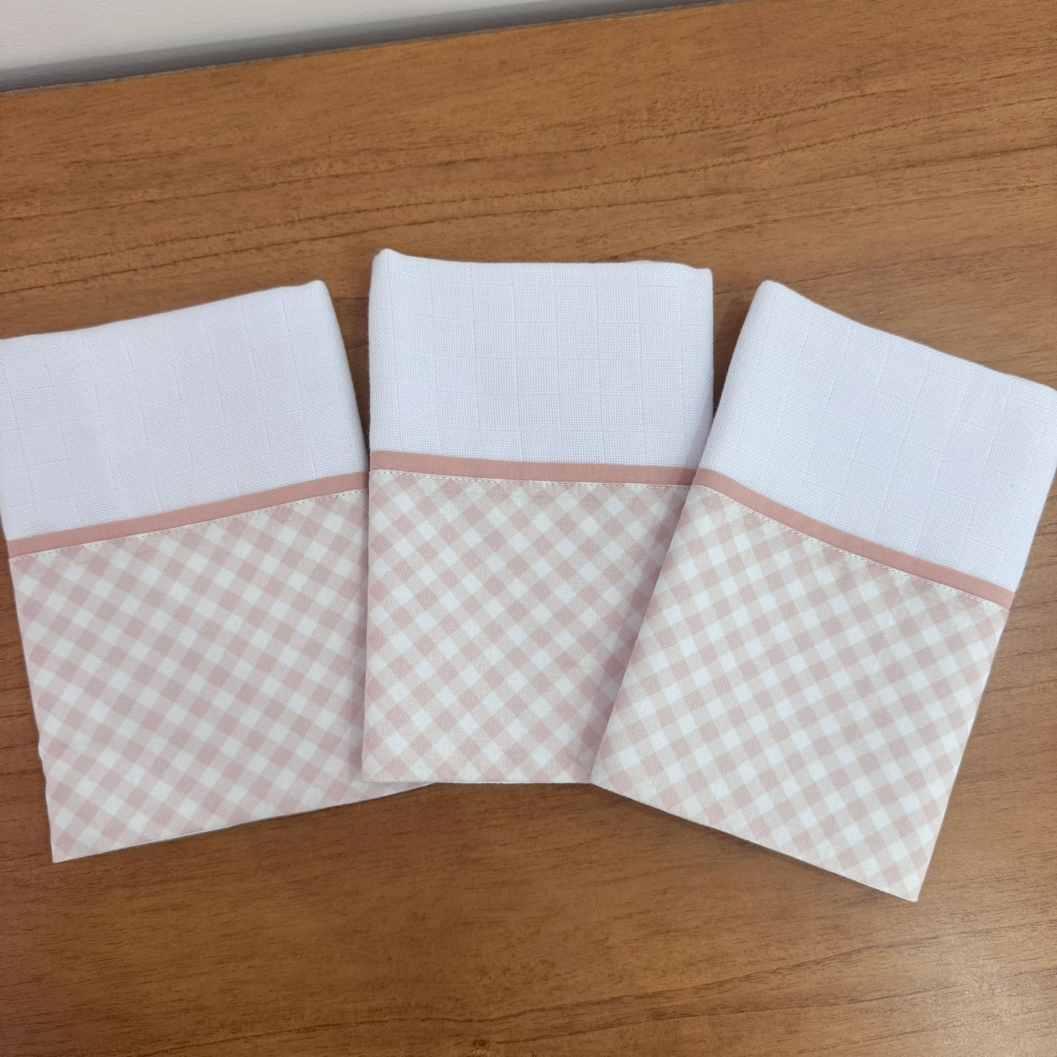 Kit Maternidade 20 peças - Xadrez Rosa