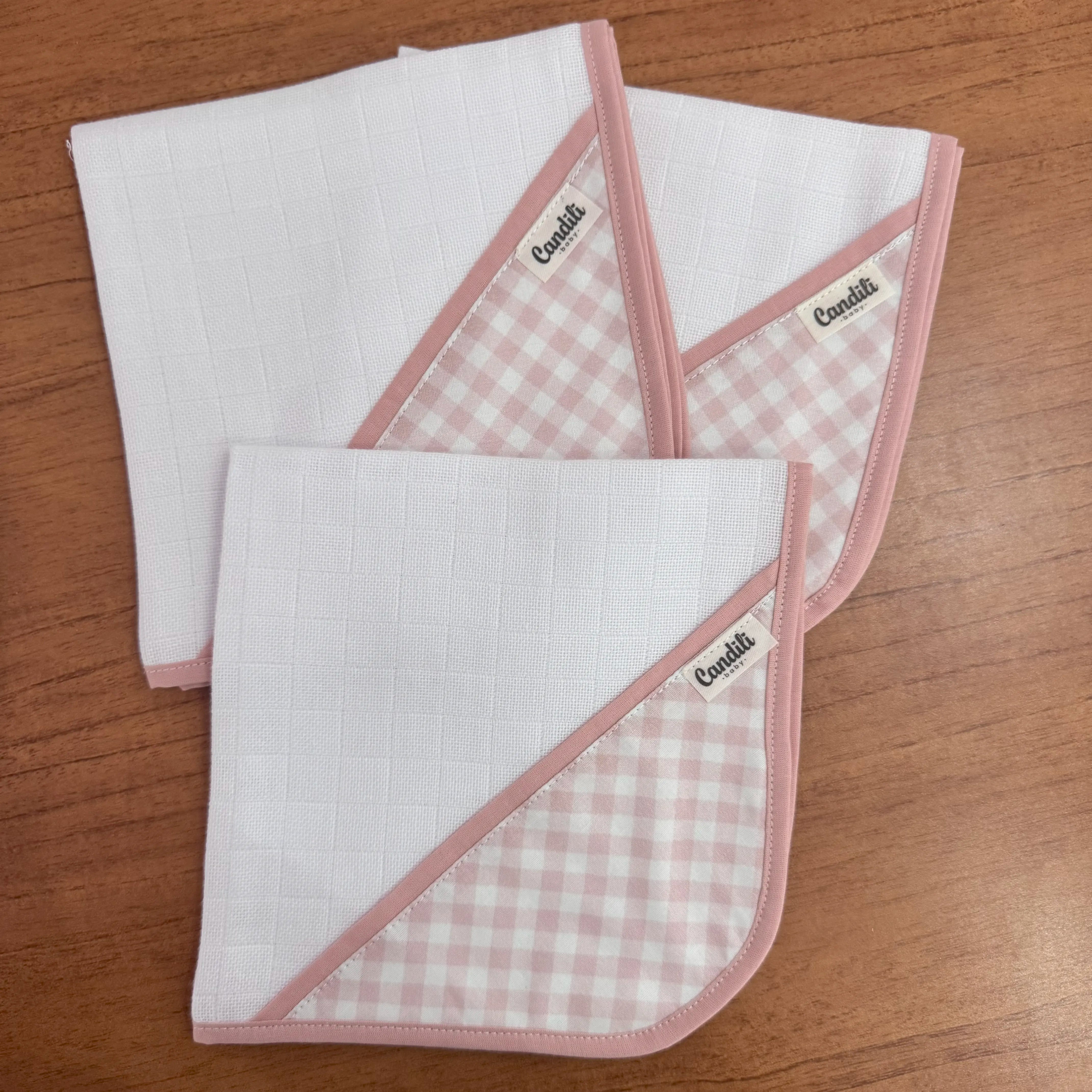 Kit Maternidade 20 peças - Xadrez Rosa