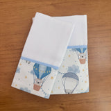 Kit Amamentação 2 Peças: Fralda de Ombro e Fralda de Boca - Balões e Paraquedas Azul