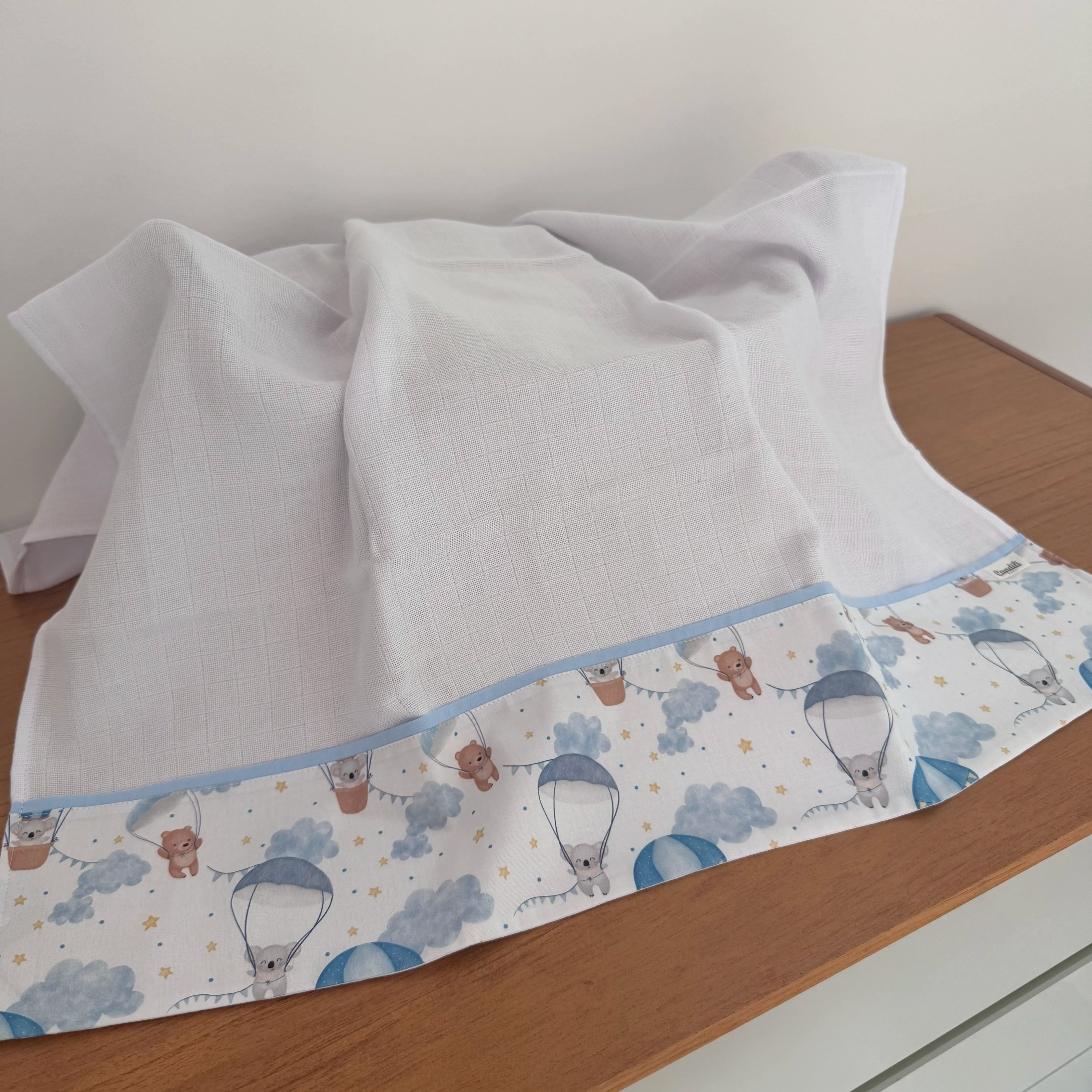 Fralda Multiuso - Balões e Paraquedas Azul