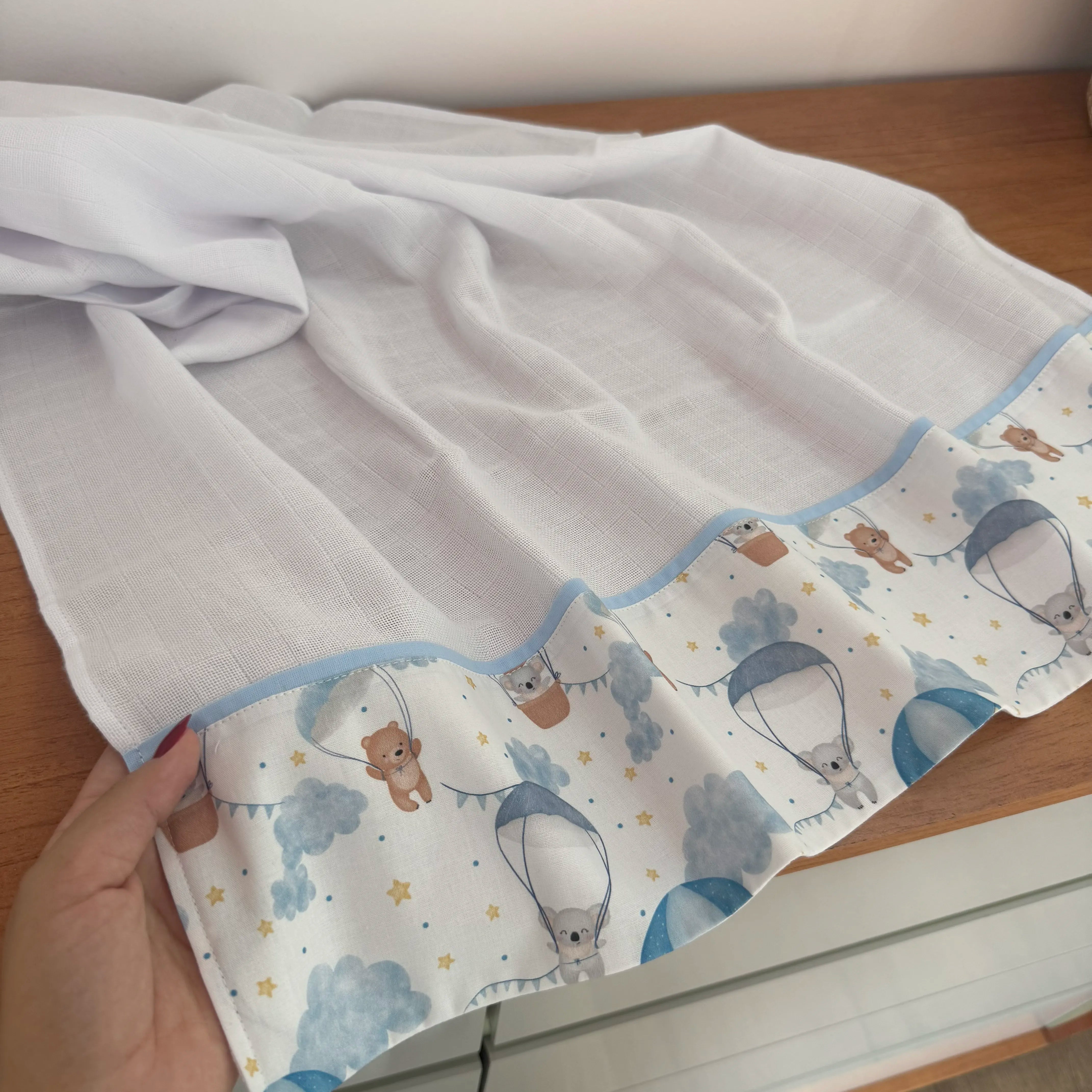 Fralda Multiuso - Balões e Paraquedas Azul