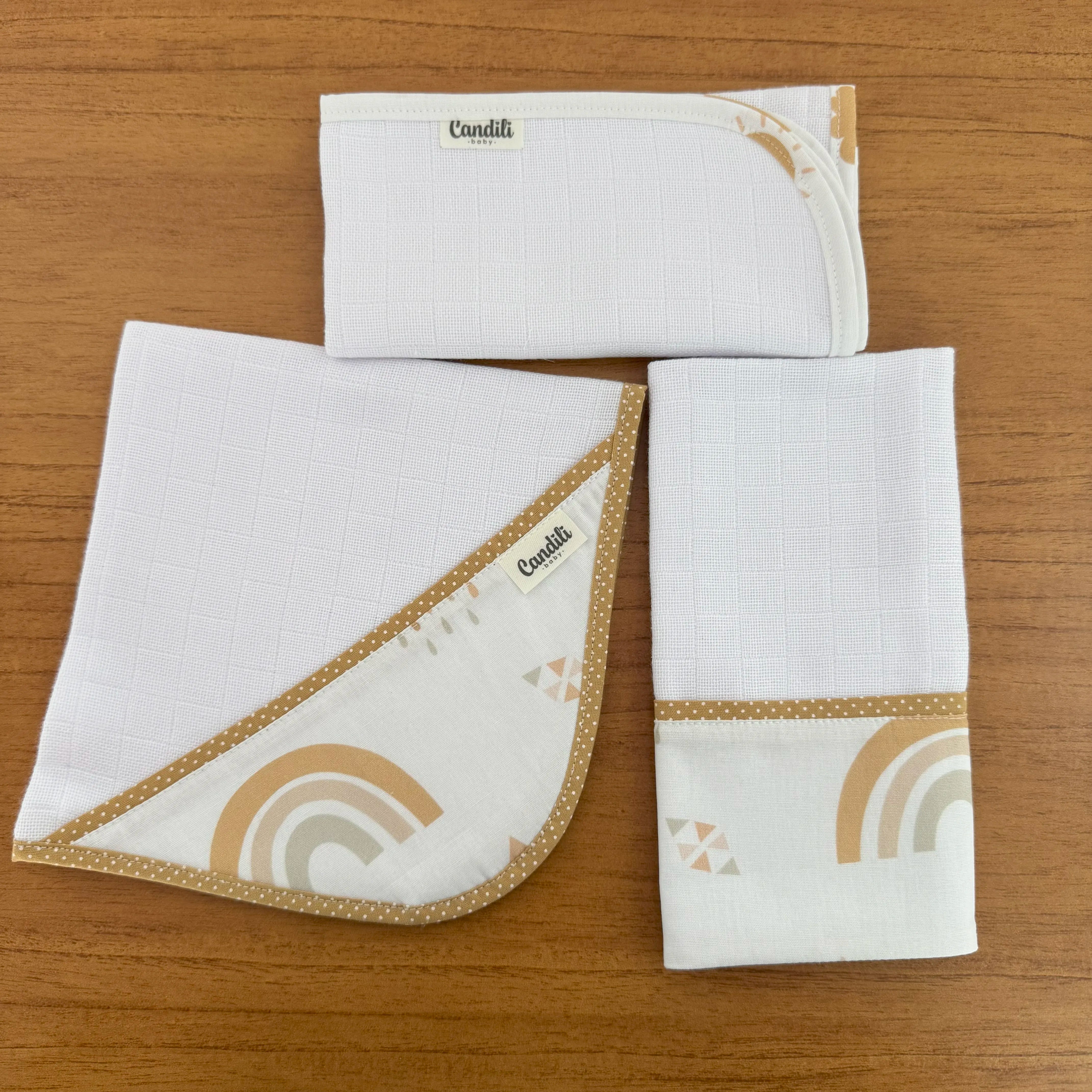 Kit Fraldas de Boca 3 Peças - Arco-iris